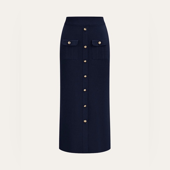 Commense Navy Midi Skirt Set-Sold out online - Picture 3 of 4